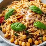 Creamy Tuscan Chickpeas & Orzo Recipe