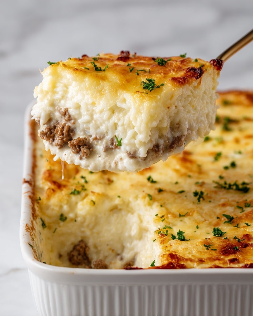 Cheesy Ground Beef and Rice Casserole Recipe - Recipe Image