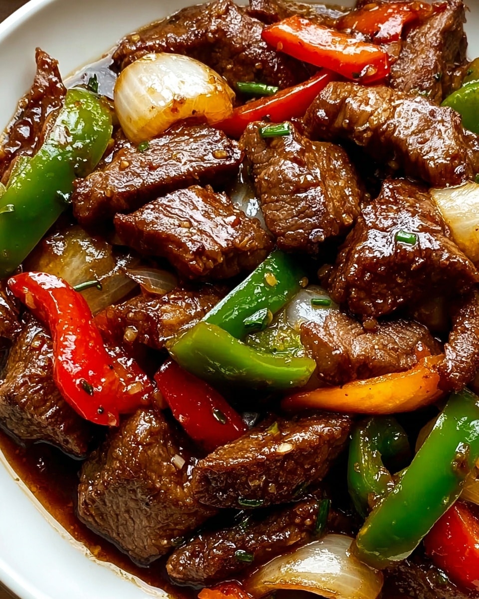 Pepper Steak with Bell Peppers and Onion Recipe - Recipe Image