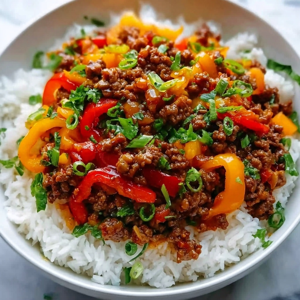 Beef and Pepper Rice Bowl Recipe