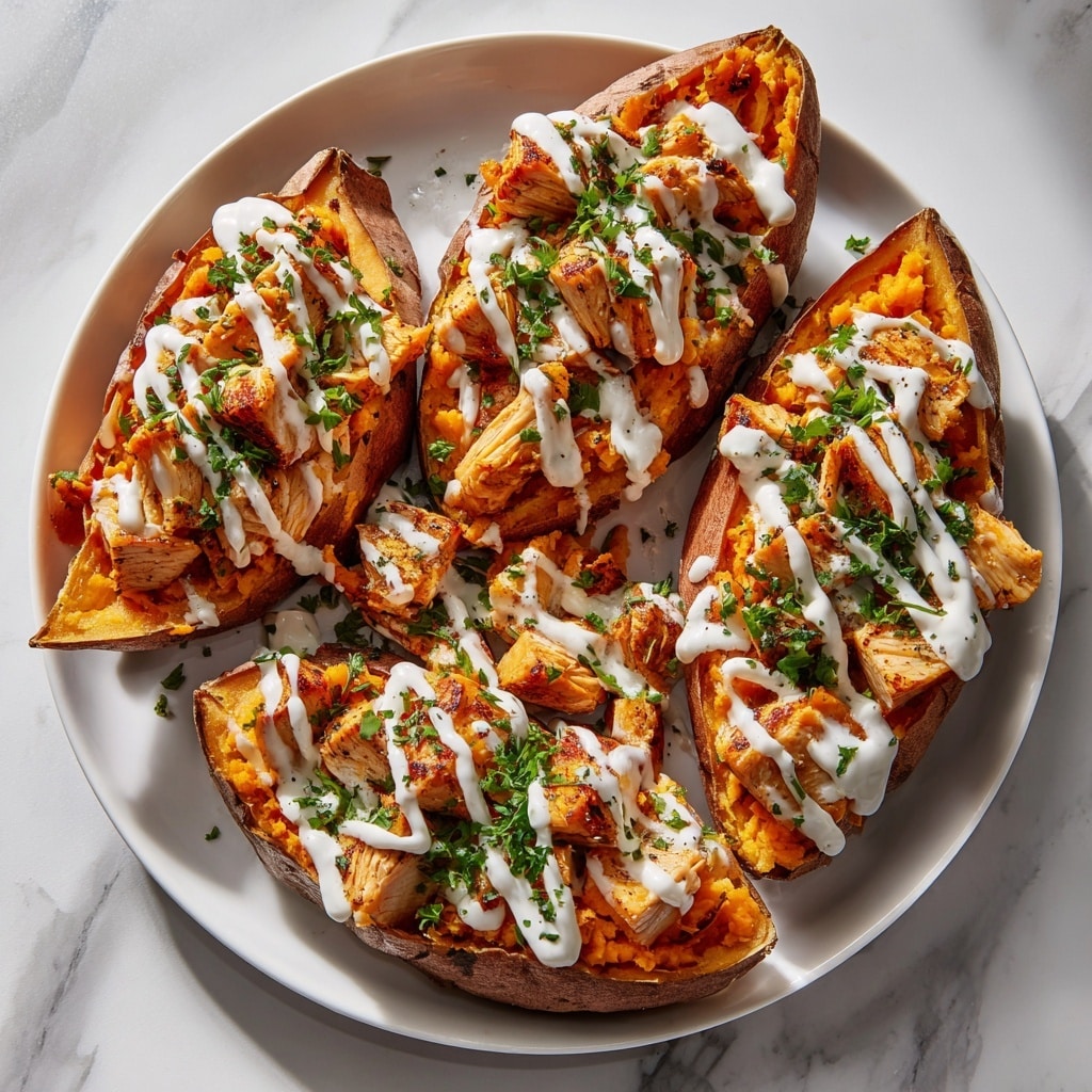 Buffalo Chicken Stuffed Sweet Potatoes Recipe - Recipe Image
