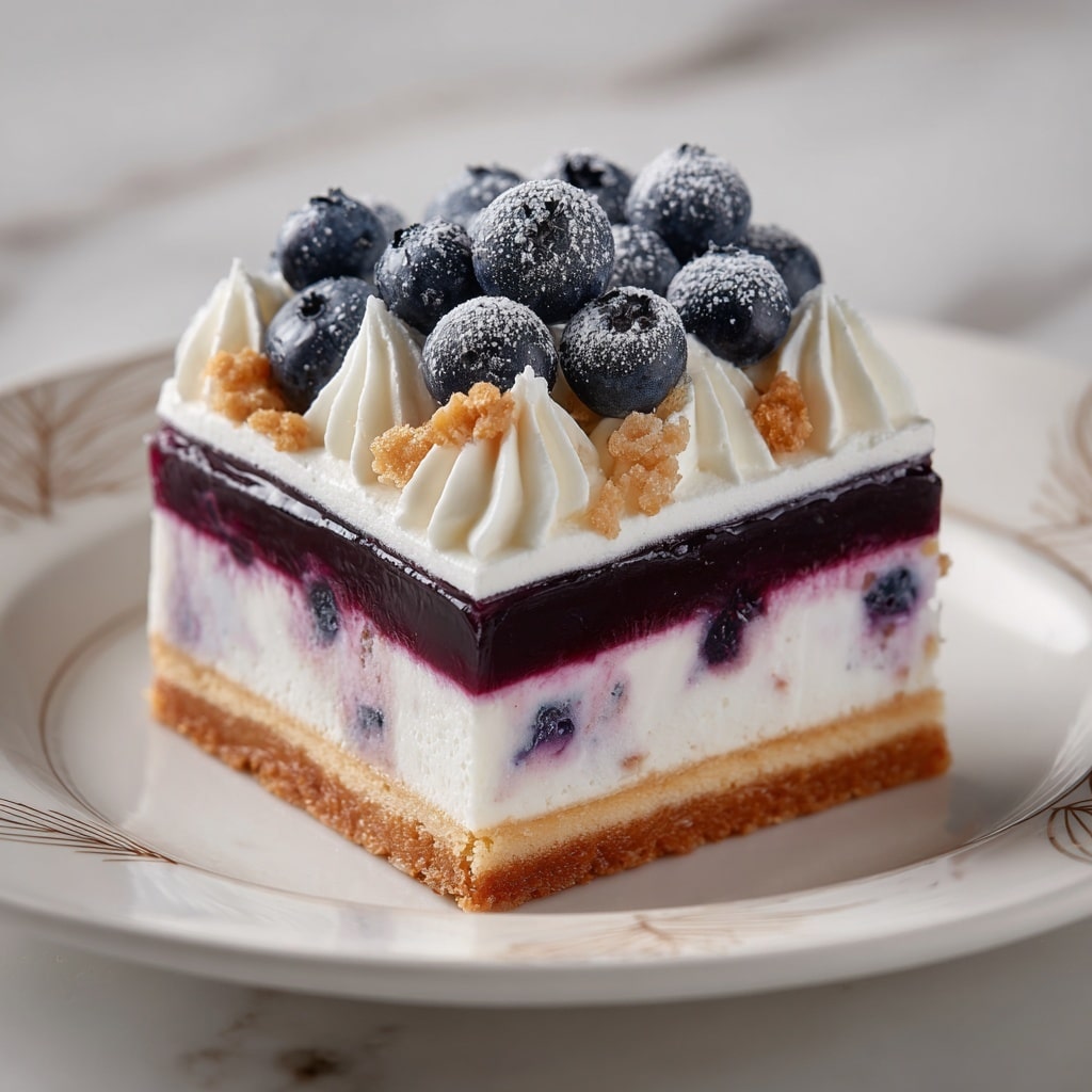 Lemon Blueberry Shortbread Mousse Cake Recipe - Recipe Image