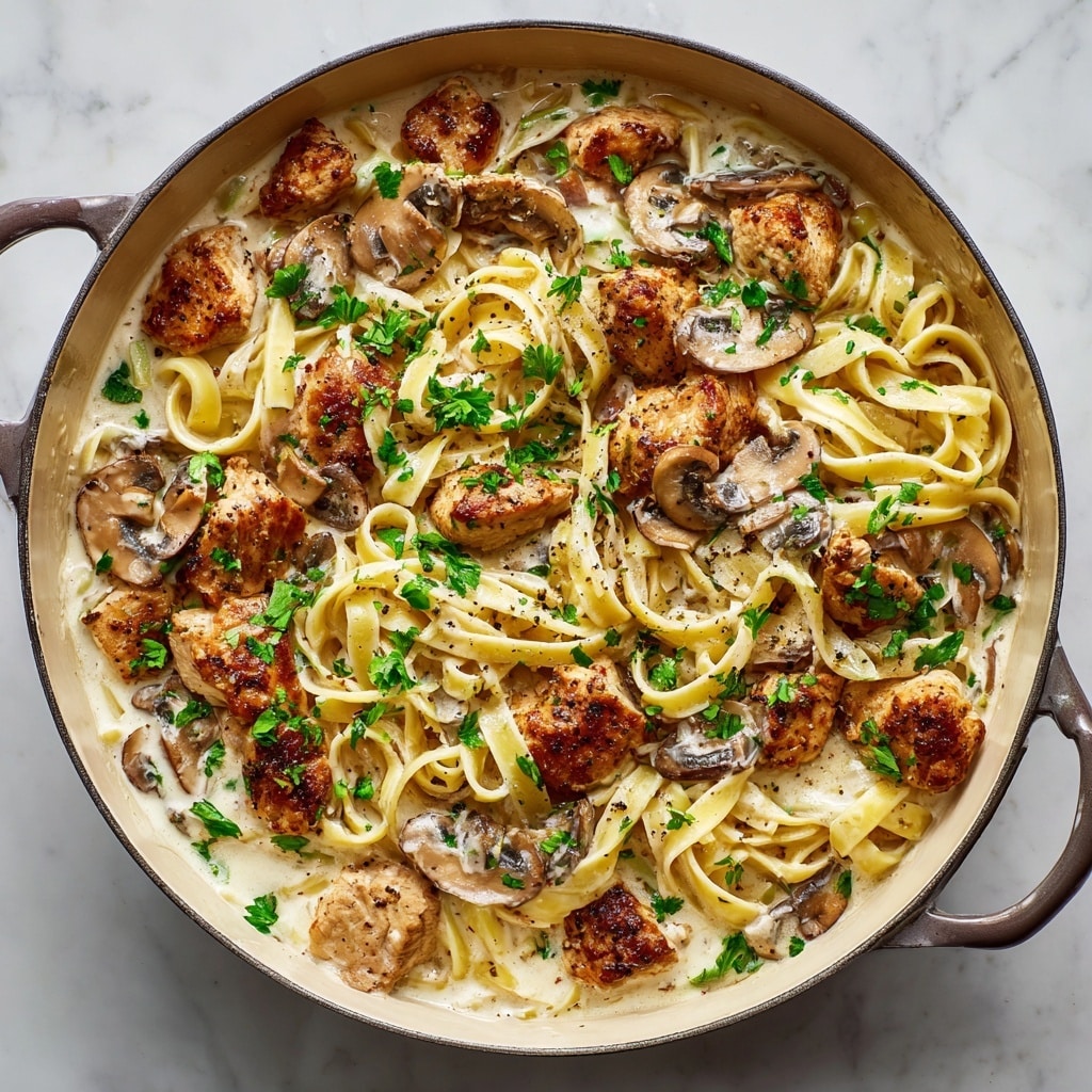 Creamy Chicken and Mushroom Pasta Recipe - Recipe Image