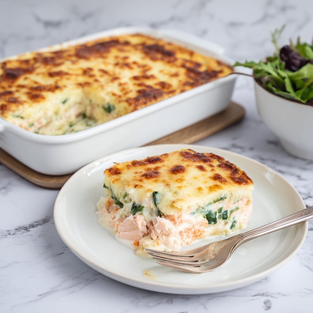 Salmon Lasagne with Spinach Recipe - Recipe Image