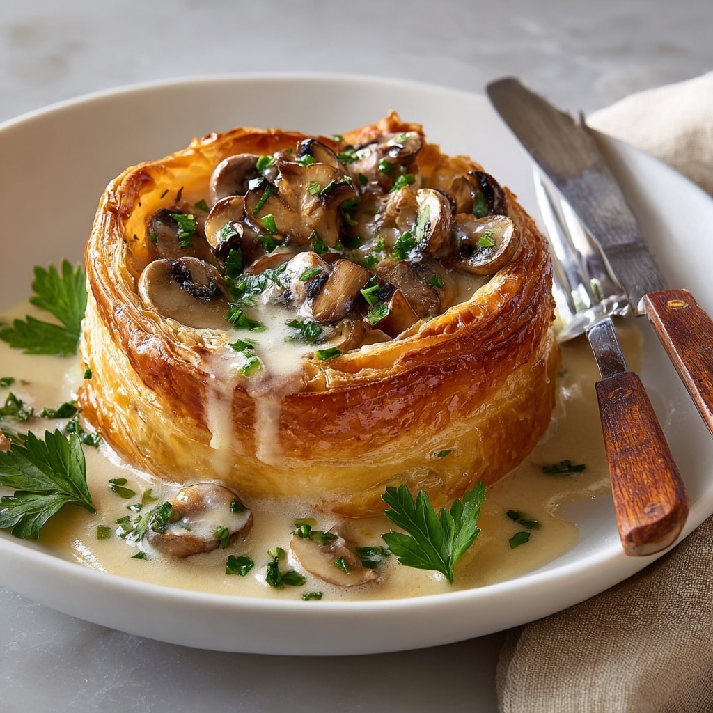 Vol-au-Vent with Creamy Mushroom Filling Recipe - Recipe Image