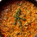 French Lentil Soup with Roasted Red Peppers and Herb-Garlic Chicken Recipe
