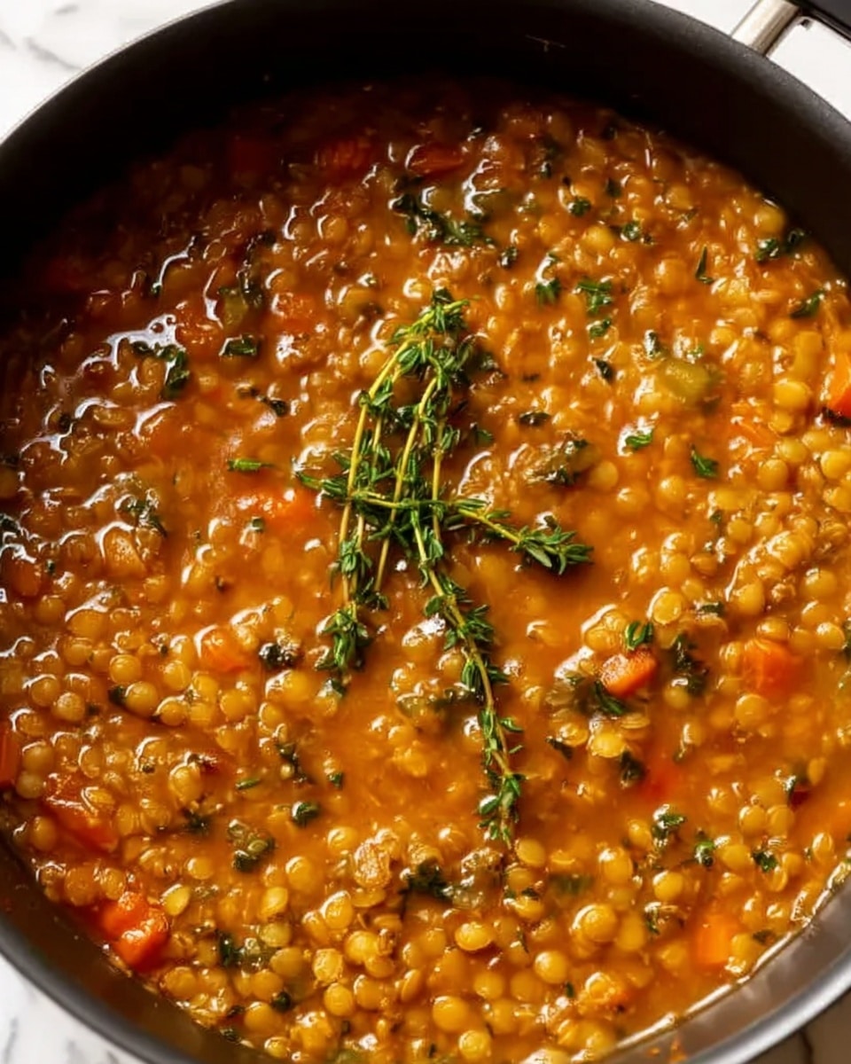 French Lentil Soup with Roasted Red Peppers and Herb-Garlic Chicken Recipe