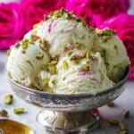 Rose Pistachio Cheesecake Ice Cream Recipe