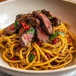 Sweet and Spicy Garlic Steak Pasta Recipe