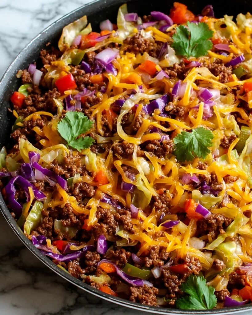 Ground Beef Taco Cabbage Skillet Recipe