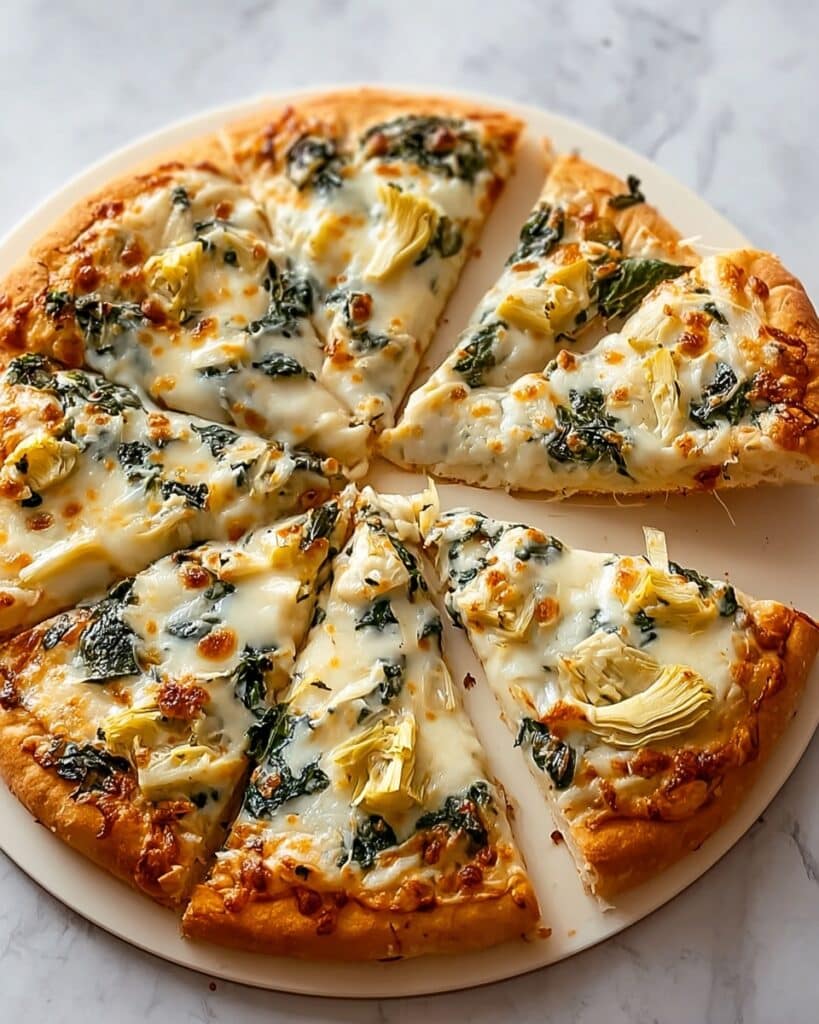 High Protein Spinach Artichoke Pizza Recipe