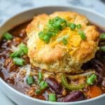 Chipotle Chicken Chili with Cheddar Bay Biscuit Topping Recipe
