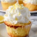 Lemon Muffins with Whipped Cream and Lemon Zest Recipe