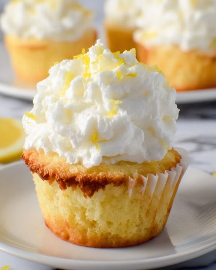 Lemon Muffins with Whipped Cream and Lemon Zest Recipe