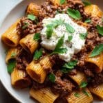 Grandma’s Meat Sauce Pasta with Burrata Recipe