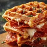 Pizza Stuffed Waffle Snacks Recipe
