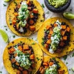 Crispy Chipotle Sweet Potato Tacos with Lime Crema Recipe