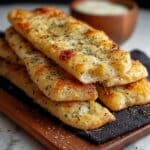 Golden Sourdough Cheesy Breadsticks Recipe