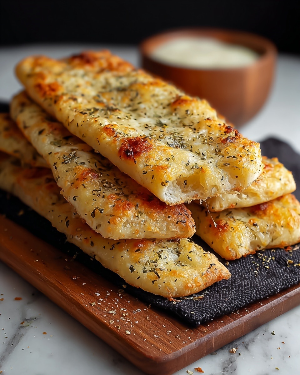 Golden Sourdough Cheesy Breadsticks Recipe
