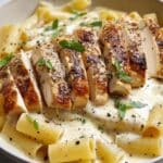 Garlic Parmesan Chicken with Creamy Rigatoni Pasta Recipe