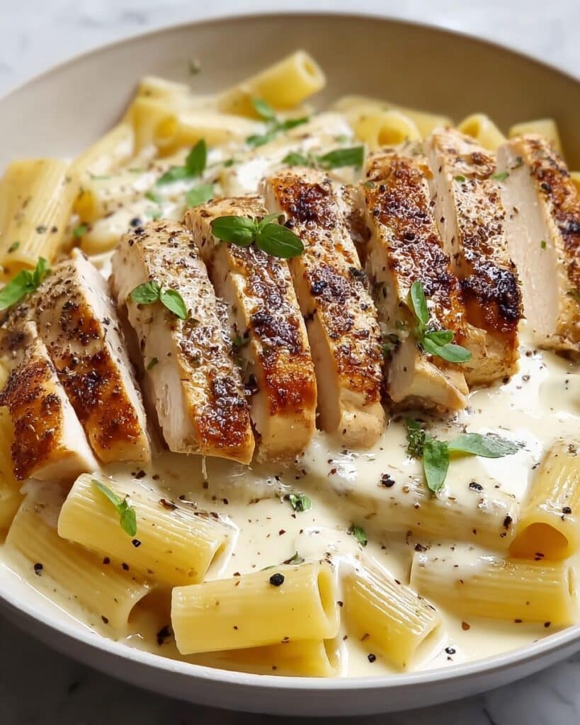 Garlic Parmesan Chicken with Creamy Rigatoni Pasta Recipe