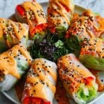 Vegetarian Spring Rolls with Peanut Dipping Sauce Recipe