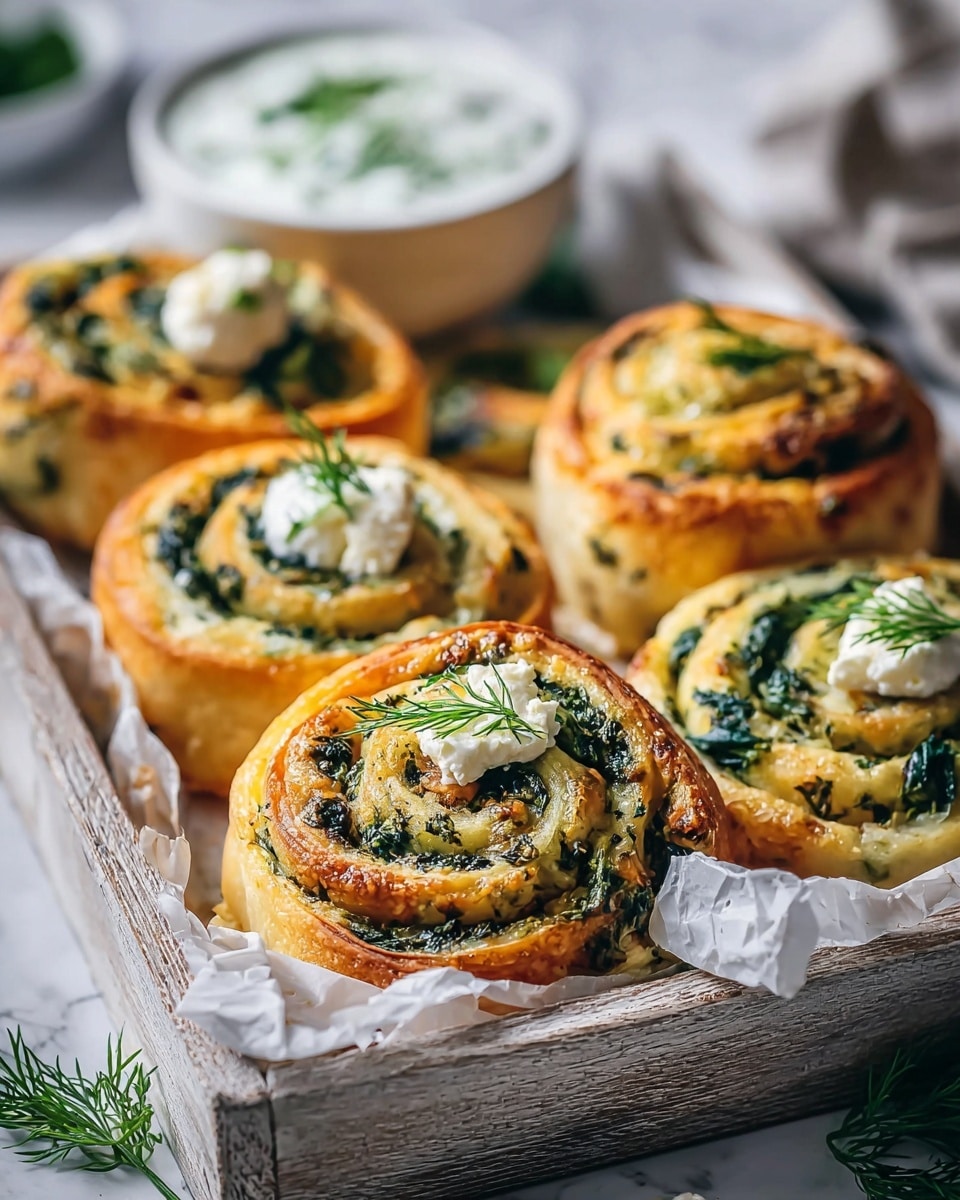 Spinach & Feta Puff Pastry Rolls Recipe