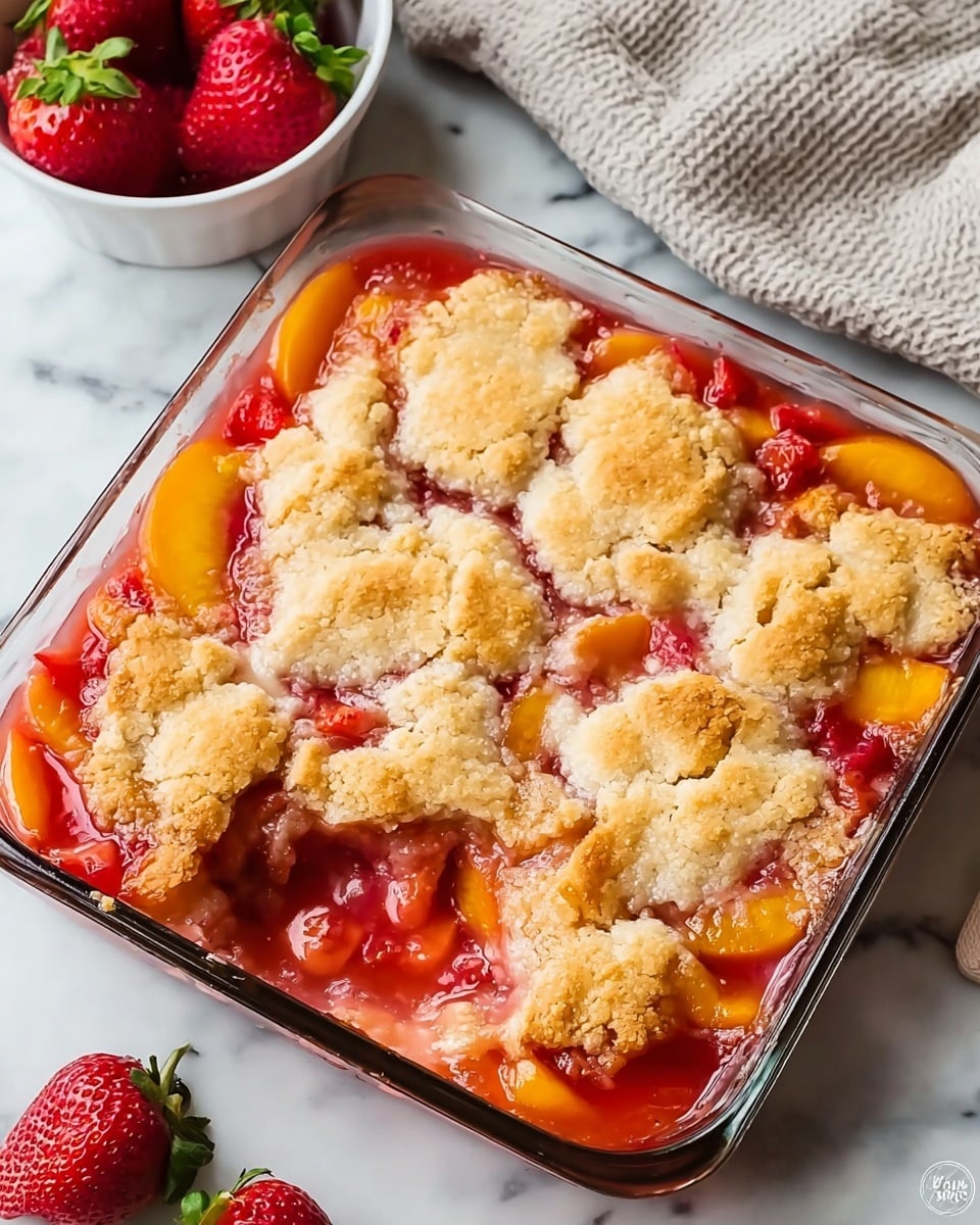 Homemade Strawberry Peach Cobbler Recipe