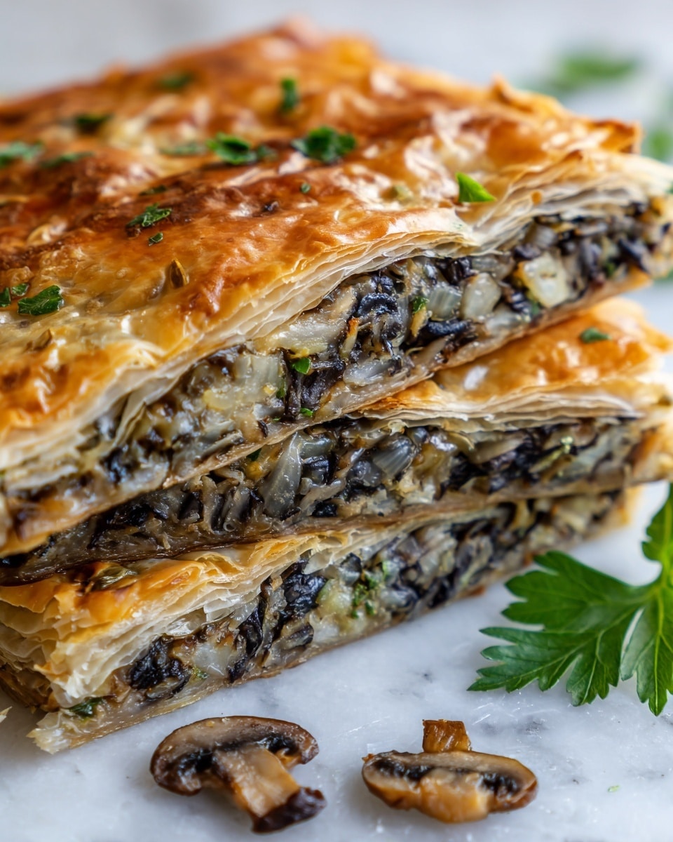 Mushroom Strudel with Leeks and Parmesan Cheese Recipe - Recipe Image