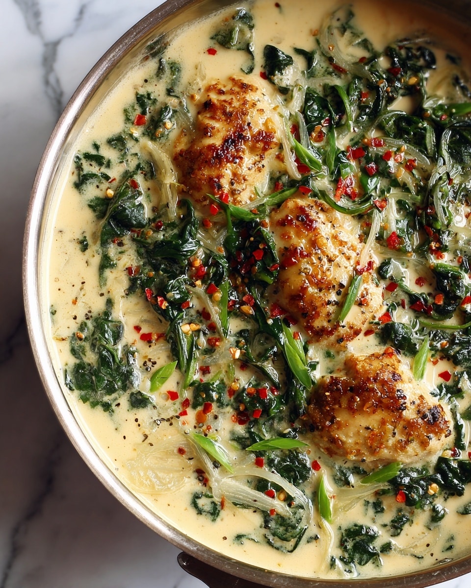 Creamy Garlic Chicken with Spinach Recipe - Recipe Image