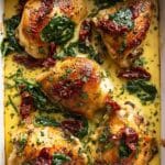 Smothered Baked Chicken with Creamed Spinach and Sun-Dried Tomatoes Recipe