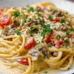 Creamy Italian Ground Beef Spaghetti Recipe