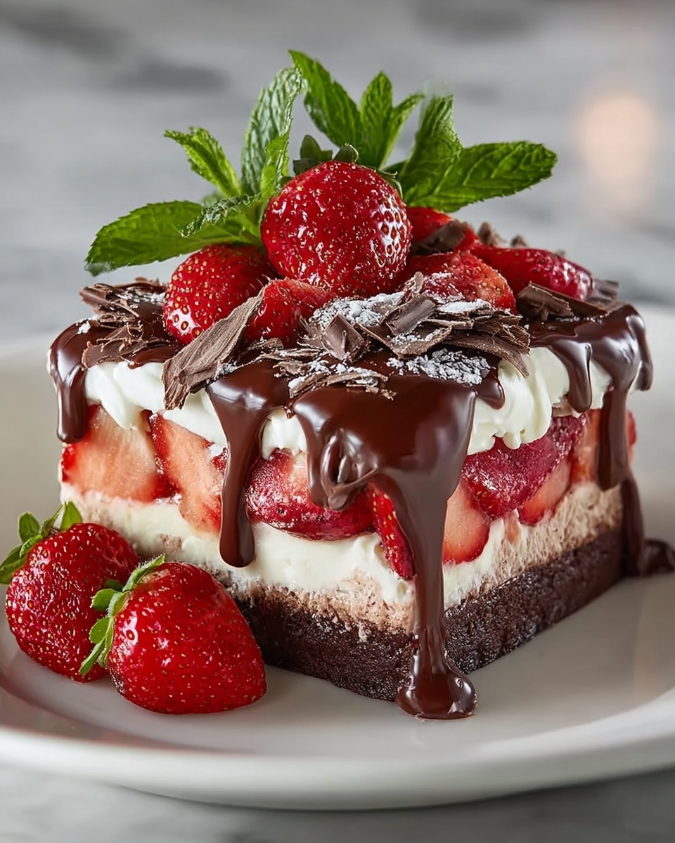 Decadent Strawberry Chocolate Fantasy Ice Cream Cake Recipe