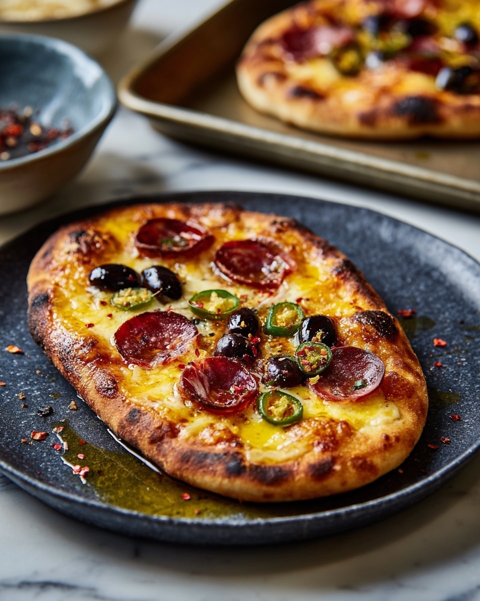 Hot Honey Garlic Flatbread Pizzas Recipe - Recipe Image