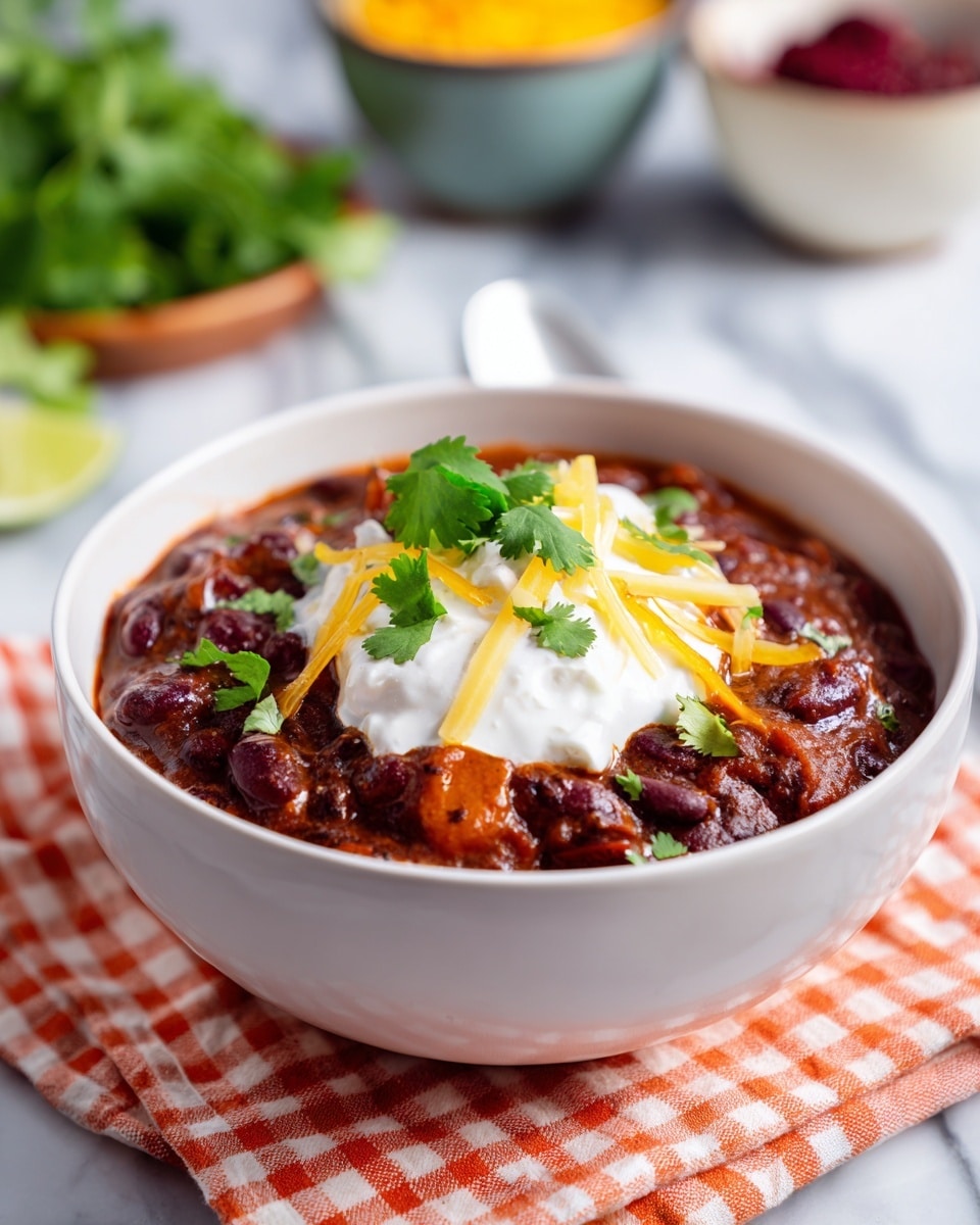 Three-Bean Sweet Potato Chili Recipe - Recipe Image