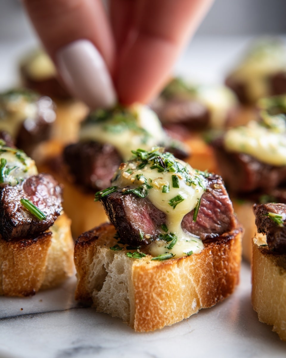 Grilled Beef Tenderloin Crostini with Béarnaise Sauce Recipe - Recipe Image