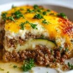 Cheesy Beef & Zucchini Casserole Recipe