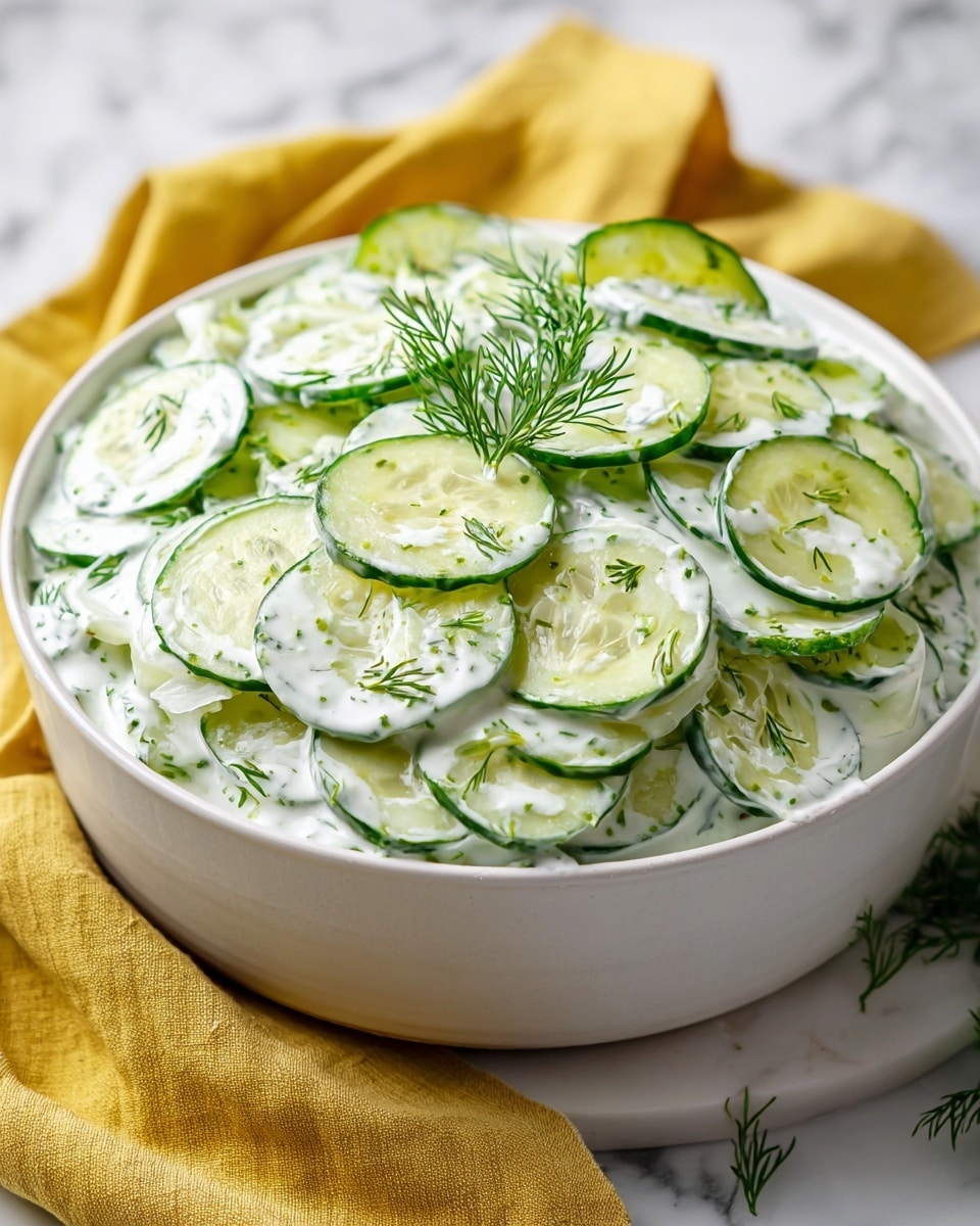 Dad’s Creamy Cucumber Salad Recipe - Recipe Image