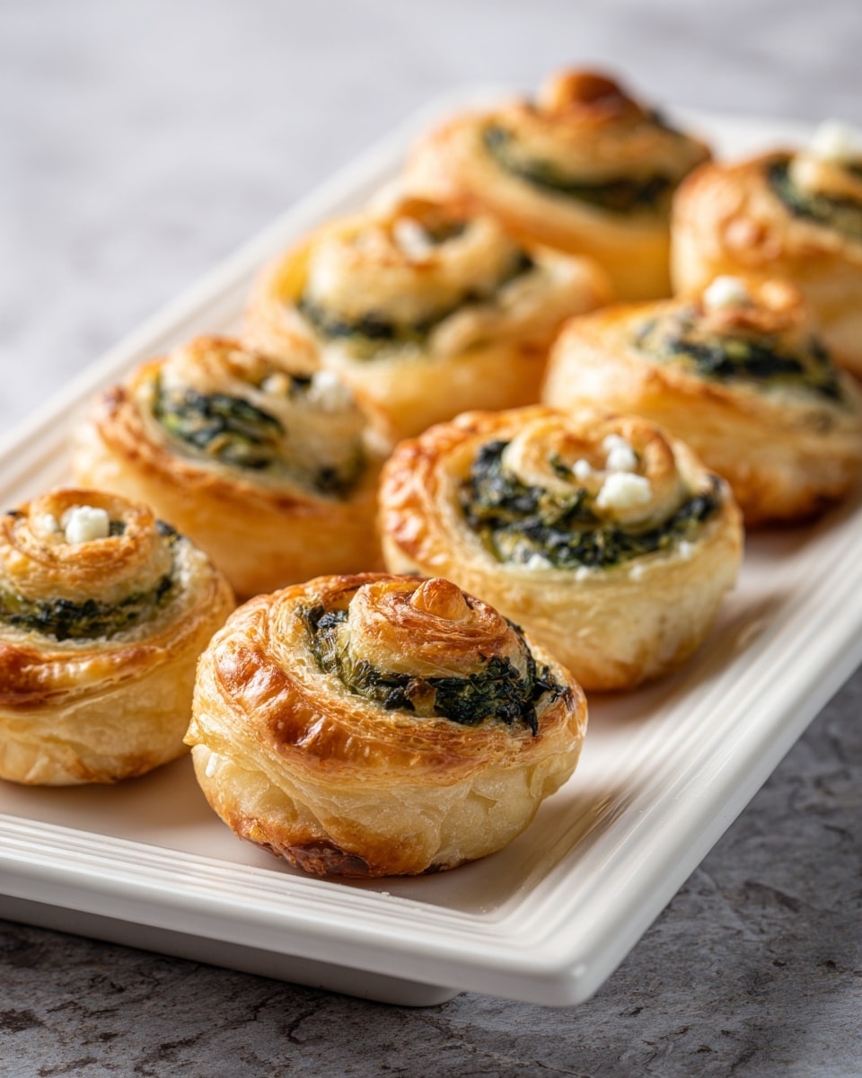 Spinach Feta Puff Pastry Pinwheels Recipe 6 Spinach Feta Puff Pastry Pinwheels Recipe - Recipe Image