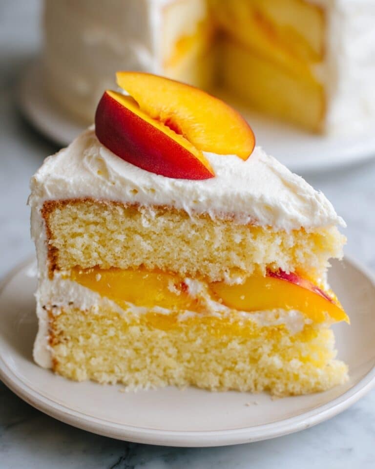 Peach Cake with Brown Sugar Frosting Recipe