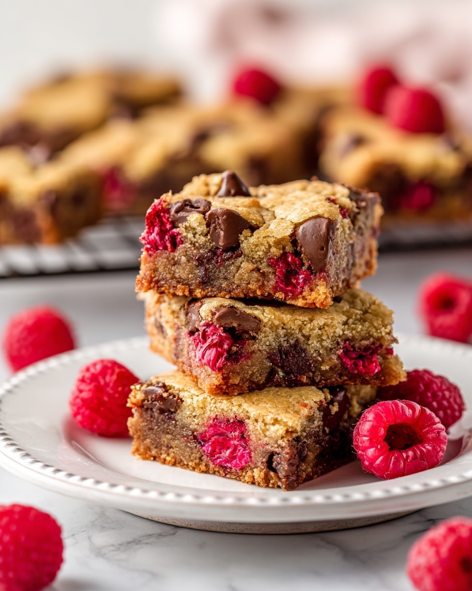 Delightful Raspberry and Chocolate Chip Cookie Bars Recipe - Recipe Image