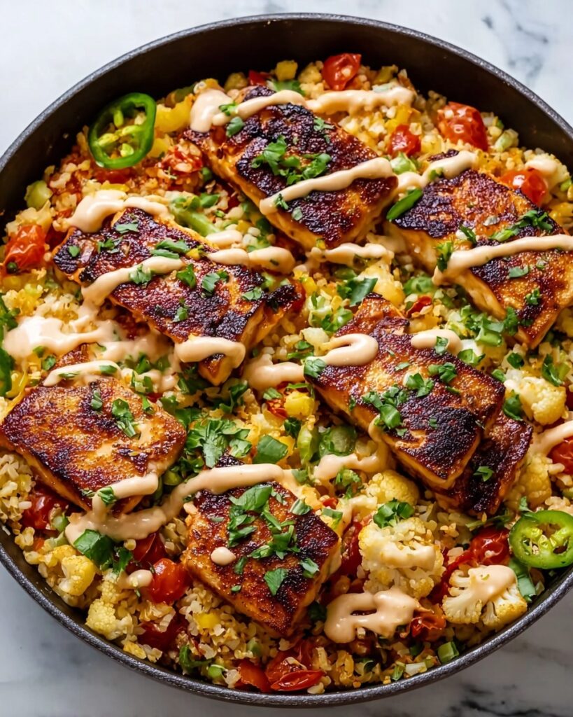 Salsa Chicken Cauliflower Rice Skillet Recipe
