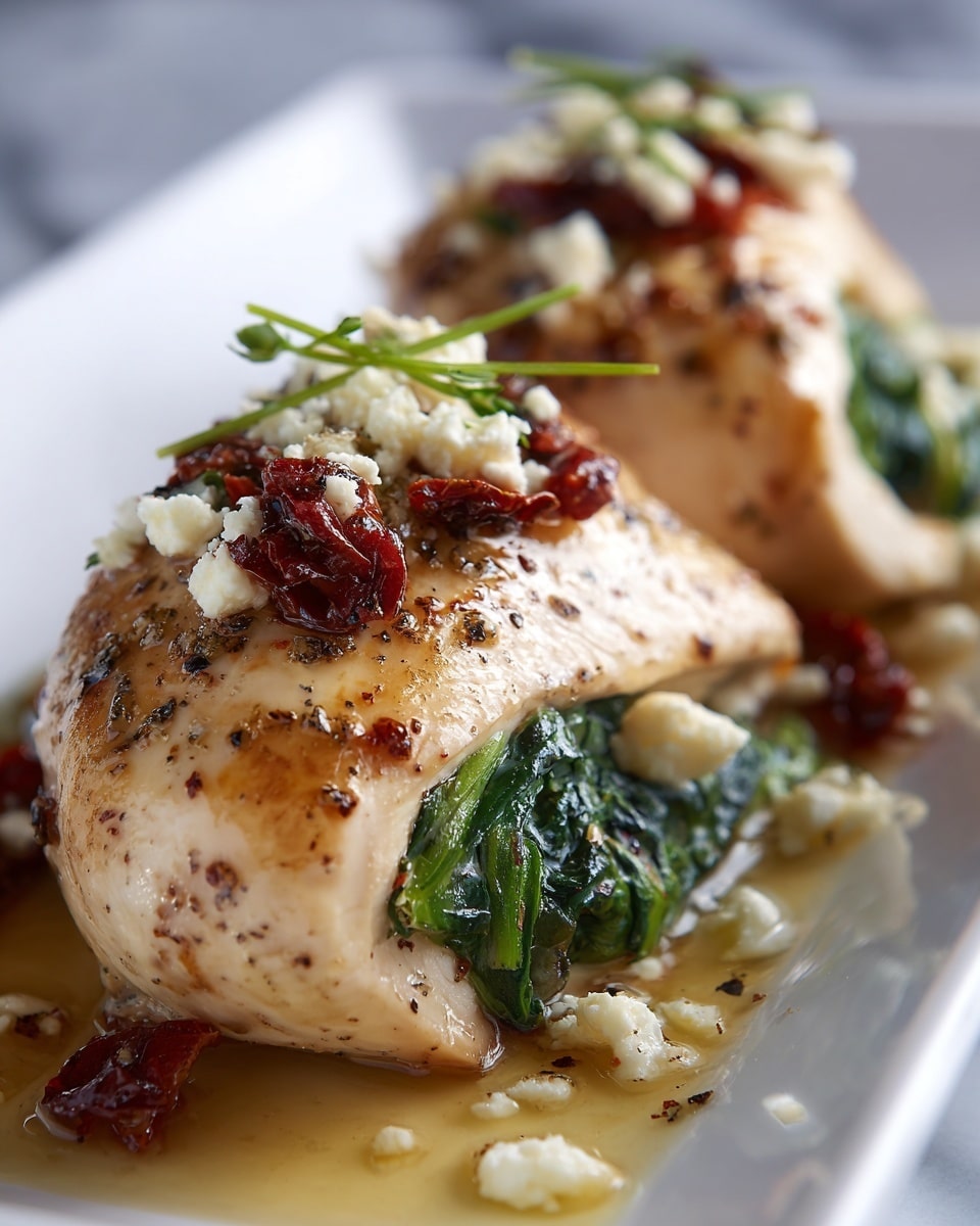 Rolled Up Chicken with Feta, Spinach, and Sun-Dried Tomatoes Recipe 6 Rolled Up Chicken with Feta, Spinach, and Sun-Dried Tomatoes Recipe - Recipe Image