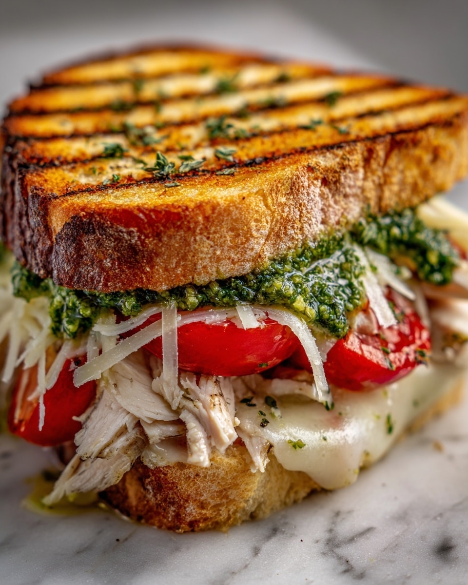 Gourmet Chicken Pesto Sourdough Sandwich Recipe - Recipe Image