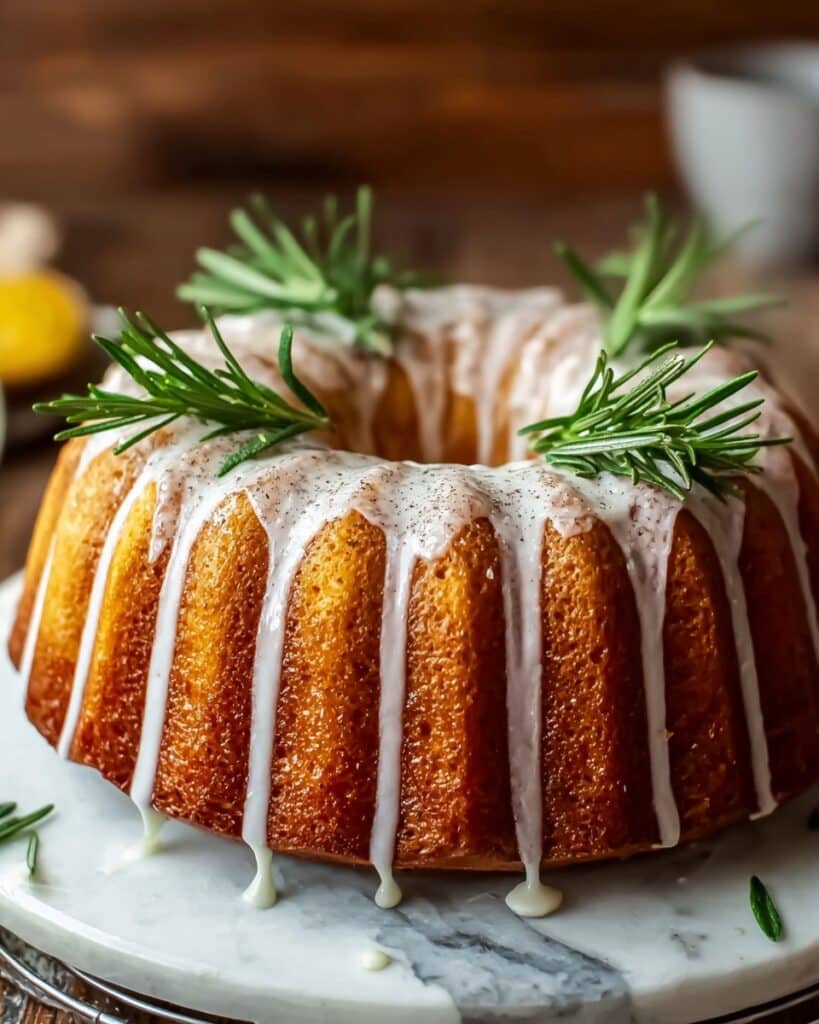 Rosemary-Lemon Bundt Cake with Candied Rosemary Recipe