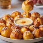 Pretzel Bites with Cheddar Cheese Sauce Recipe