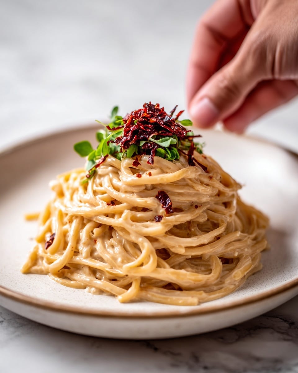Caramelized Onion Pasta with Chilli Oil Recipe - Recipe Image