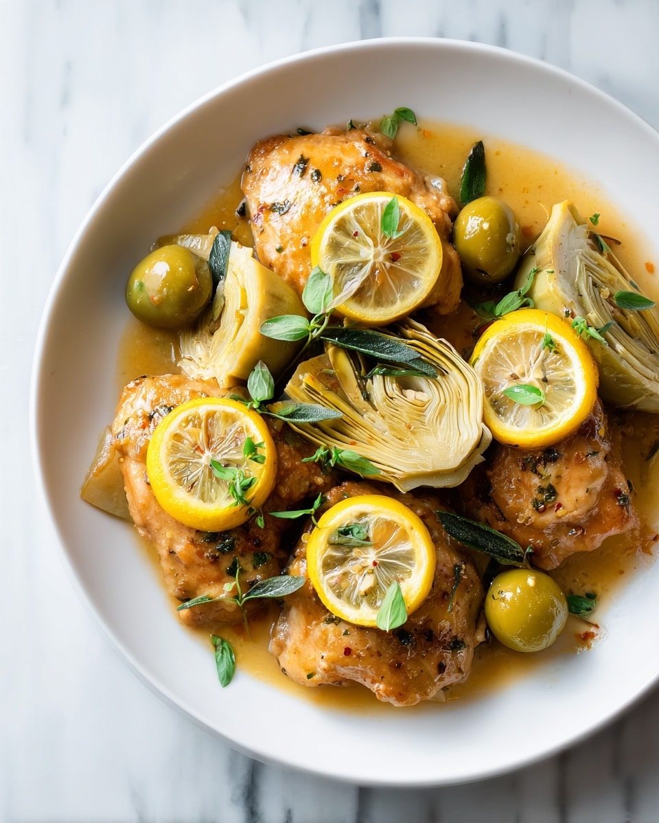 Mediterranean Lemon Chicken with Artichokes & Olives Recipe - Recipe Image