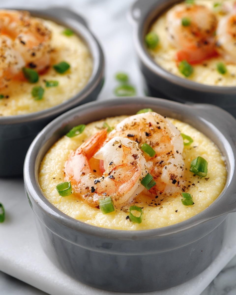 Shrimp and Scallion Grit Cups with Creamy Cheese Recipe - Recipe Image