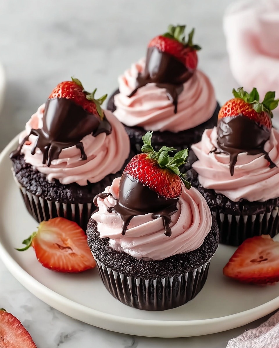 Chocolate Covered Strawberry Cupcakes Recipe